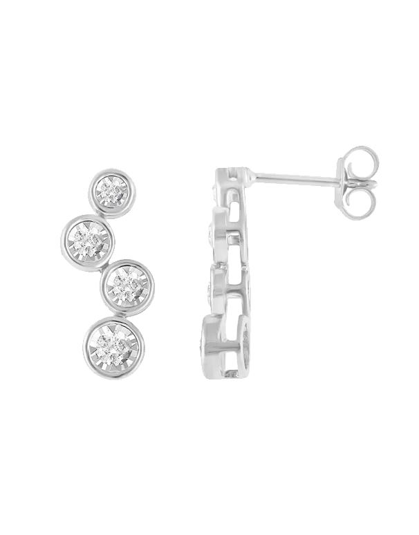 14ct White Gold Diamond Drop Earrings - 783606