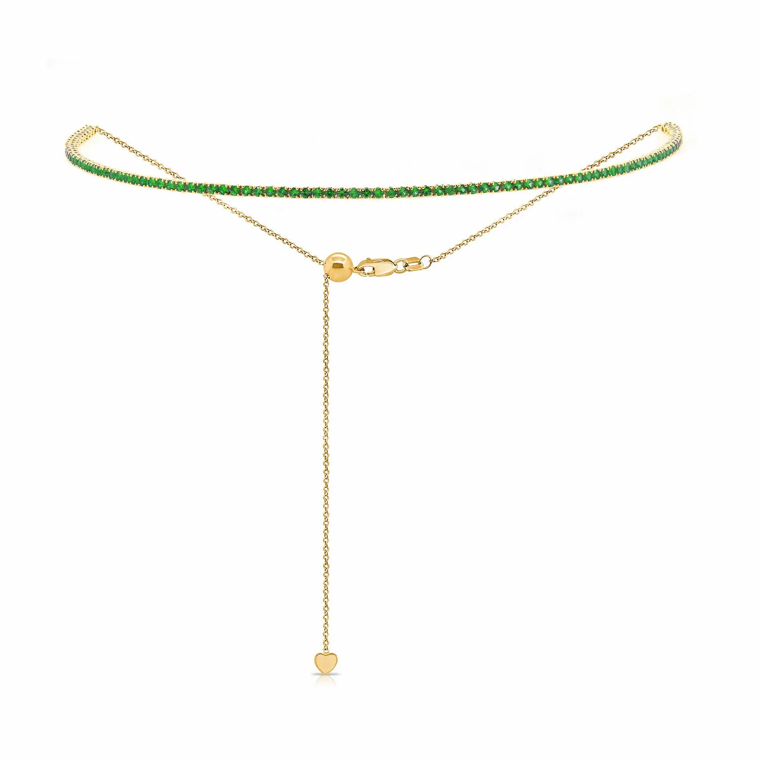 14K Gold Emerald Choker Necklace