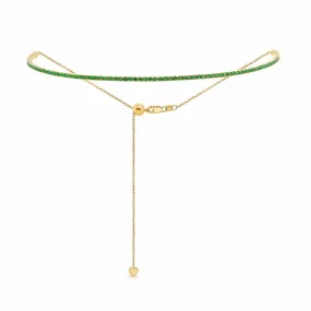 14K Gold Emerald Choker Necklace
