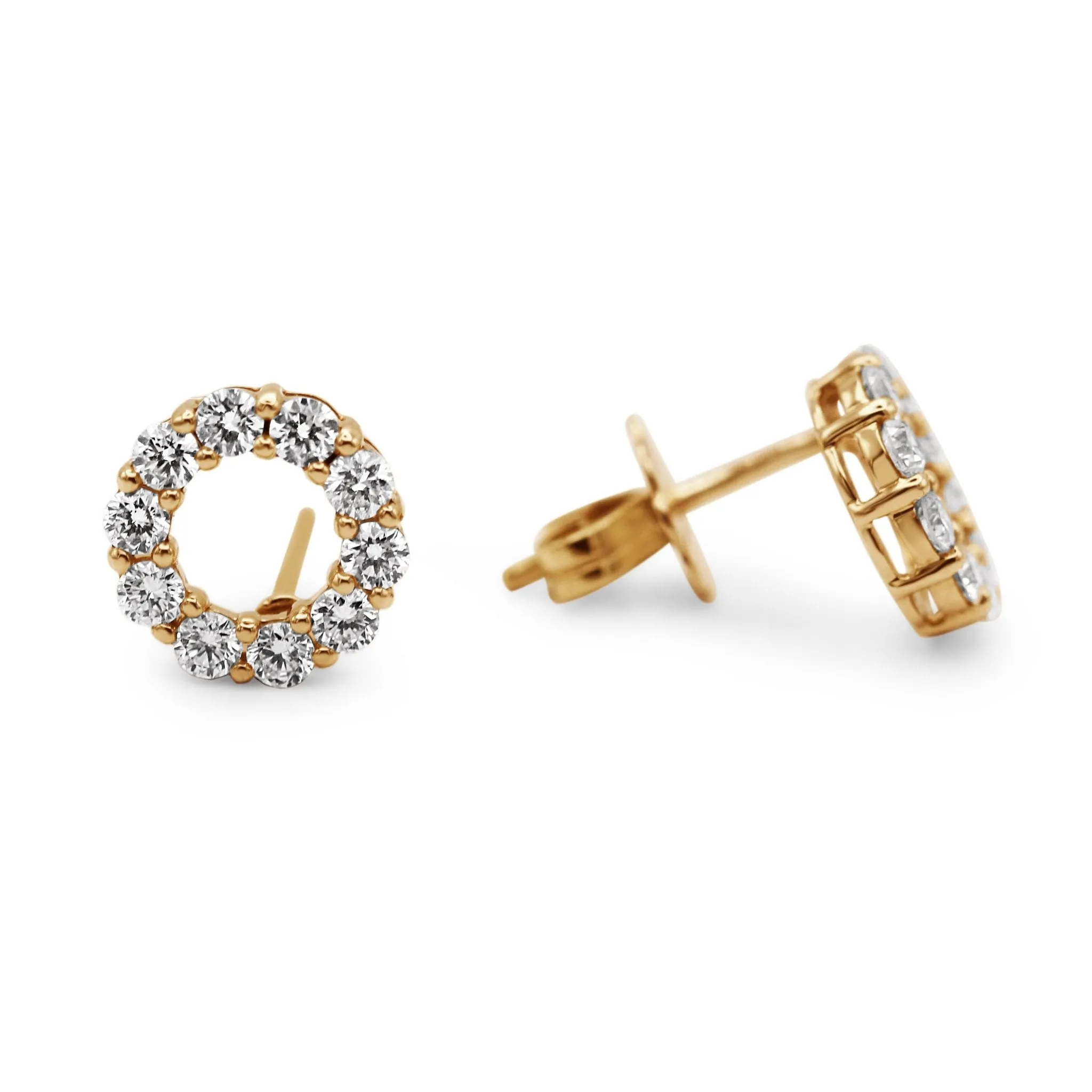 18ct Yellow Gold Diamond Ring Stud Earrings