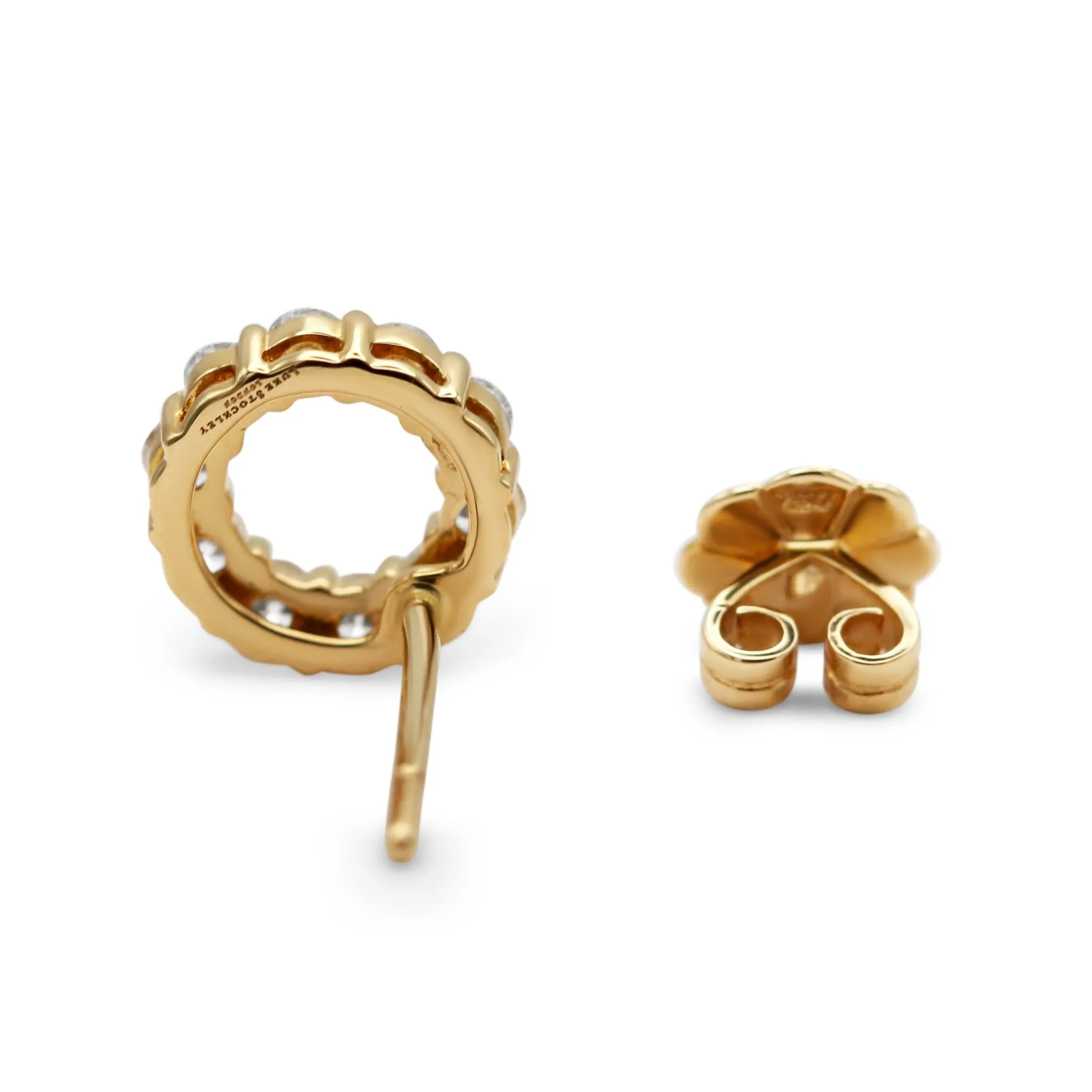 18ct Yellow Gold Diamond Ring Stud Earrings