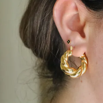 18K Gold-Filled Chunky Twisted Hoop Earrings