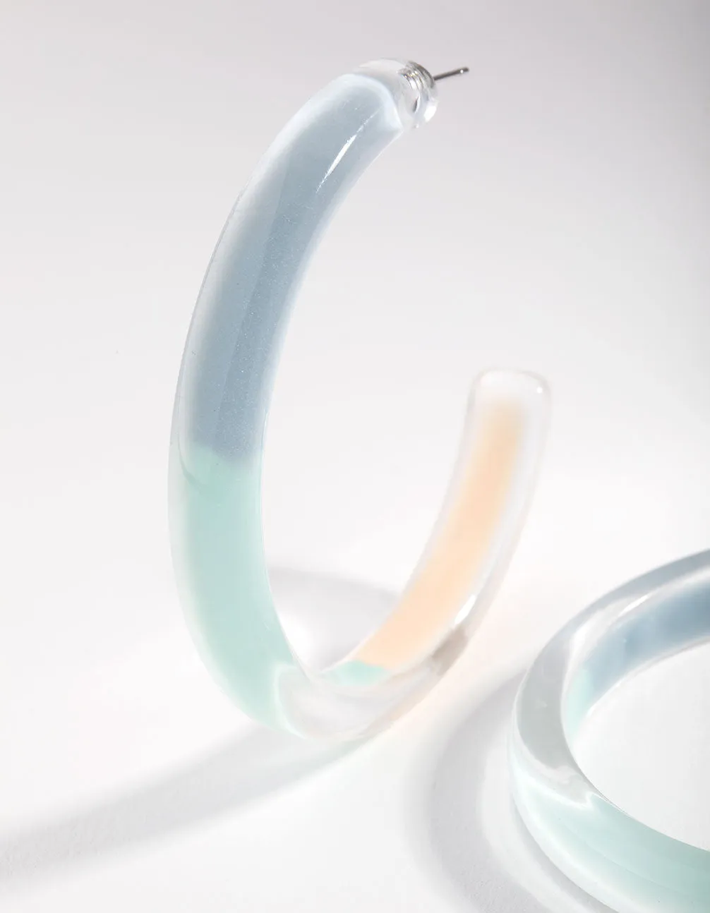 Acrylic 3-Tone Hoop Earrings