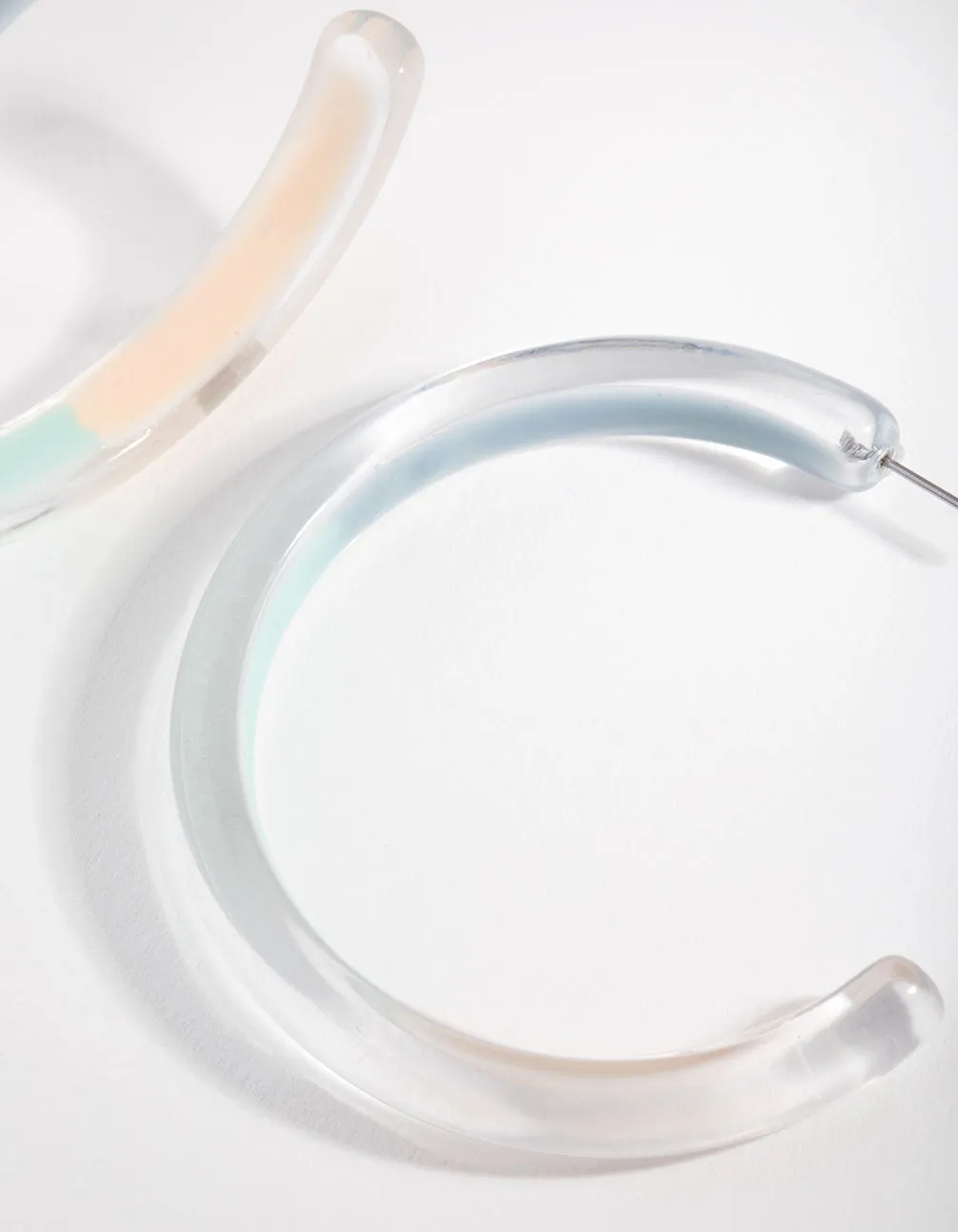 Acrylic 3-Tone Hoop Earrings