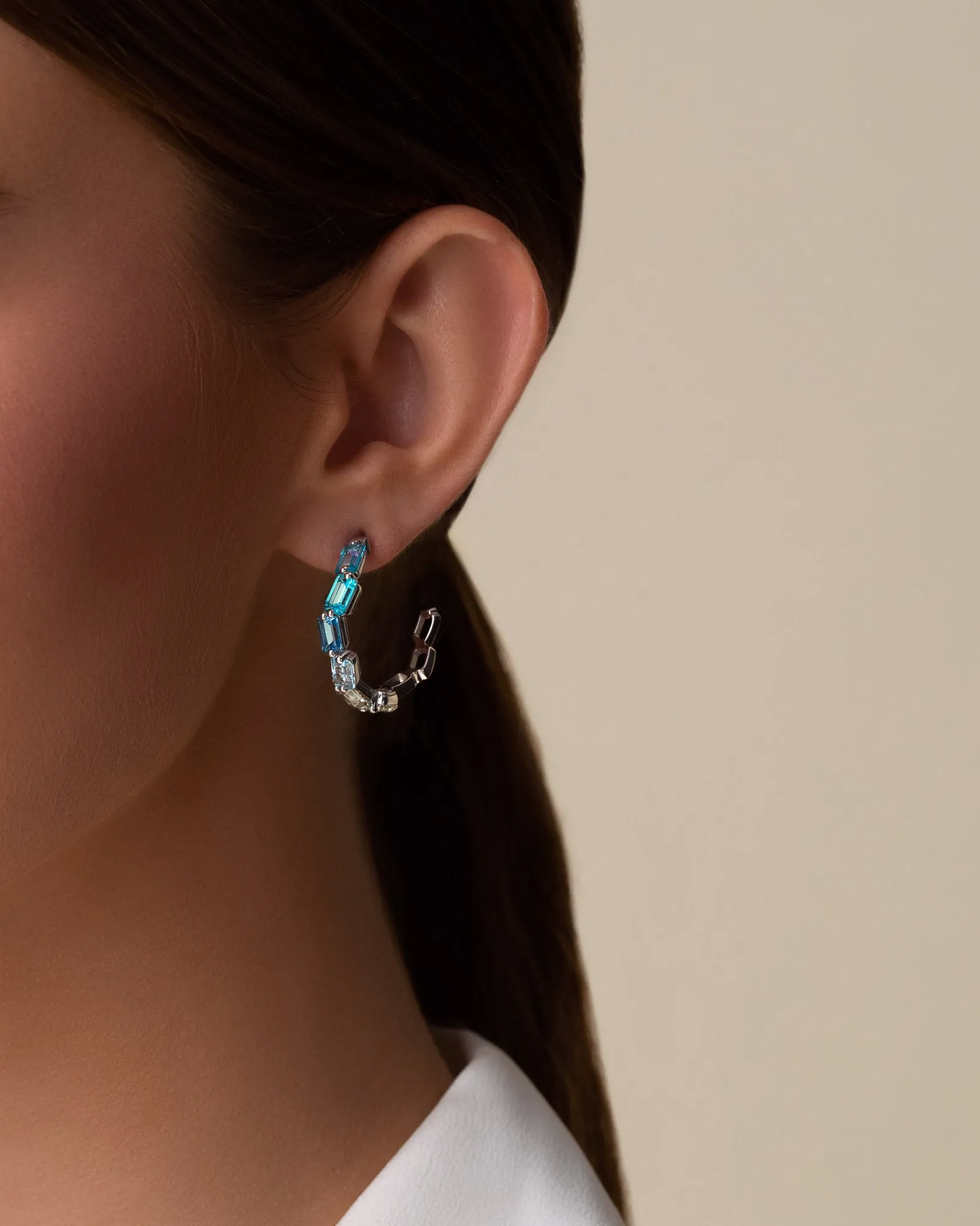 Ann Light Blue Ombre Midi Hoops