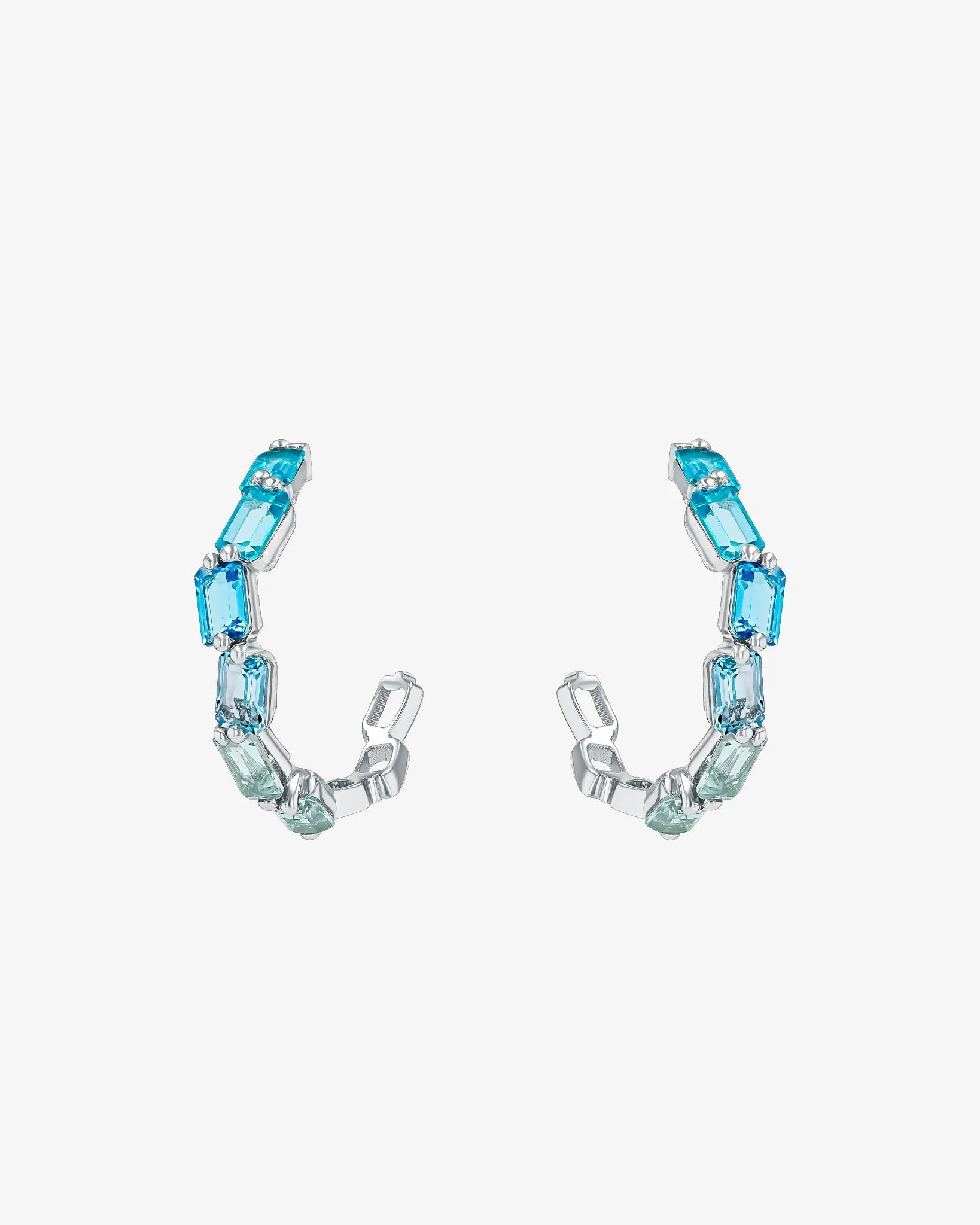 Ann Light Blue Ombre Midi Hoops