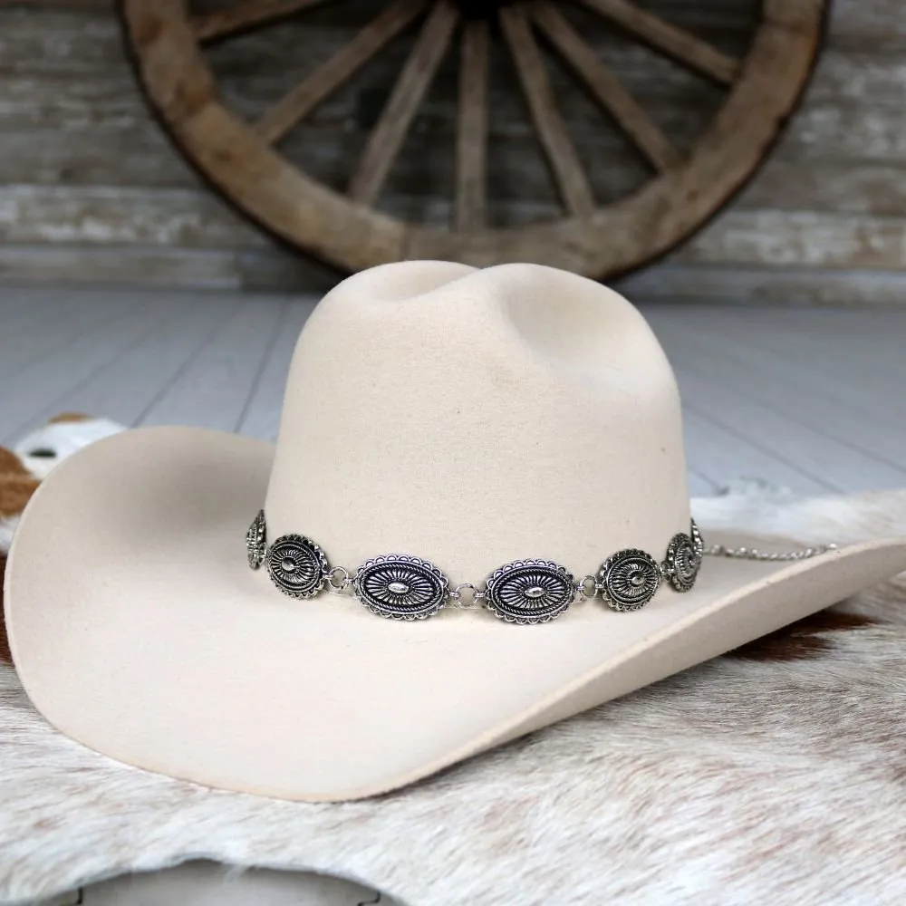 Antiqued Oval Concho Hat Band - Briscoe