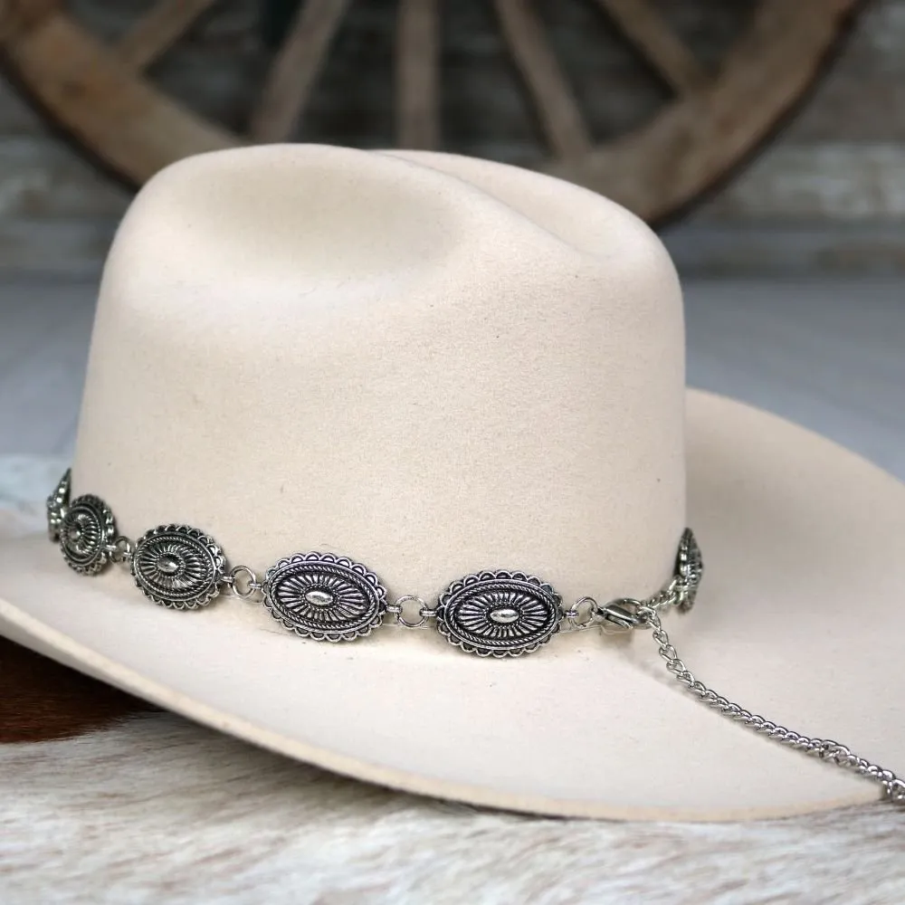 Antiqued Oval Concho Hat Band - Briscoe