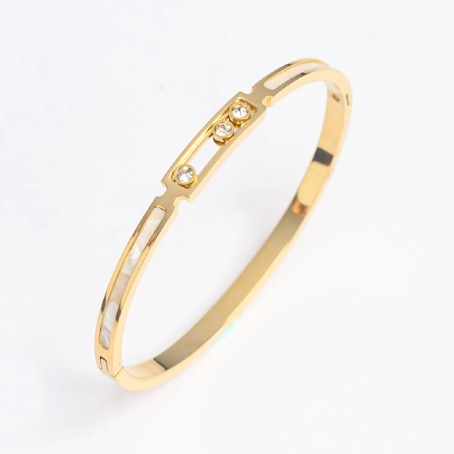 Artklim Gold Plated Studded Bangle Bracelet