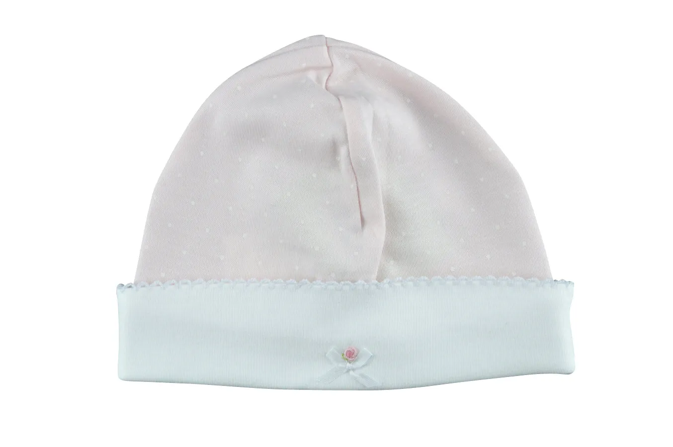 Baby Girl's Pink Flower and Bow Hat