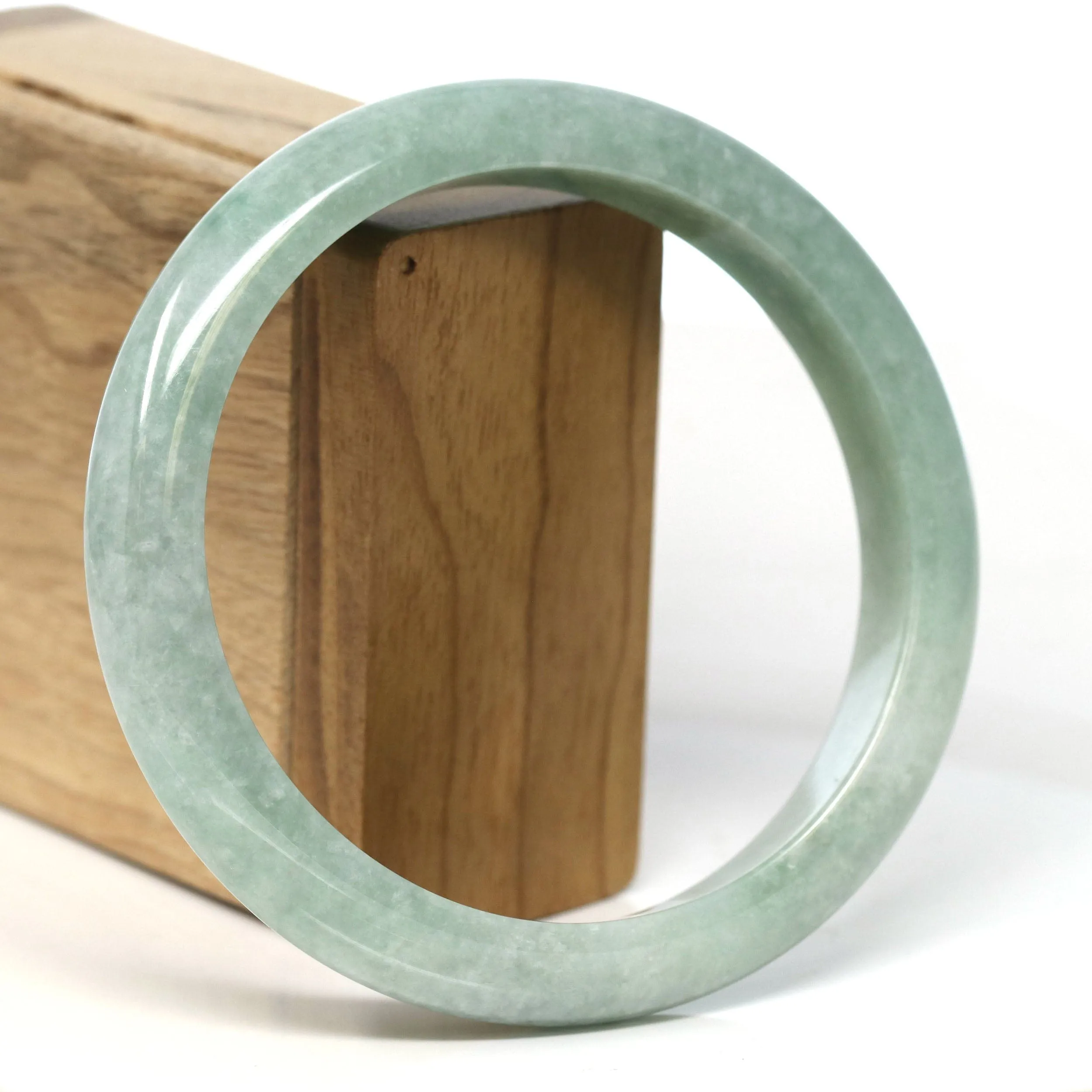 Baikalla Natural Burmese Green Jadeite Jade Bangle Bracelet (66.28mm) #T315
