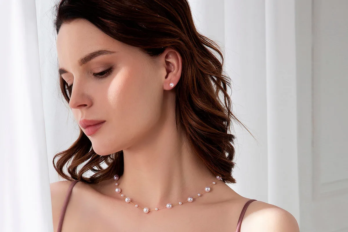 Big and Small Tincup Freshwater Pearl Necklace