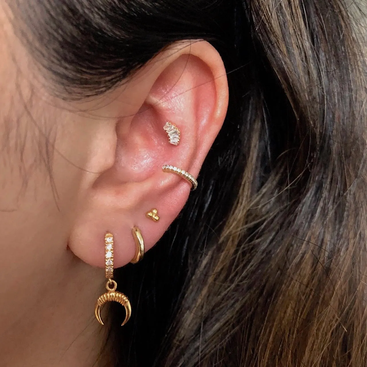 Bohemian Horn Hoop Earrings