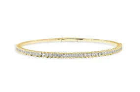Bracelet 14kt Yellow Gold & Diamonds Bangle Tennis