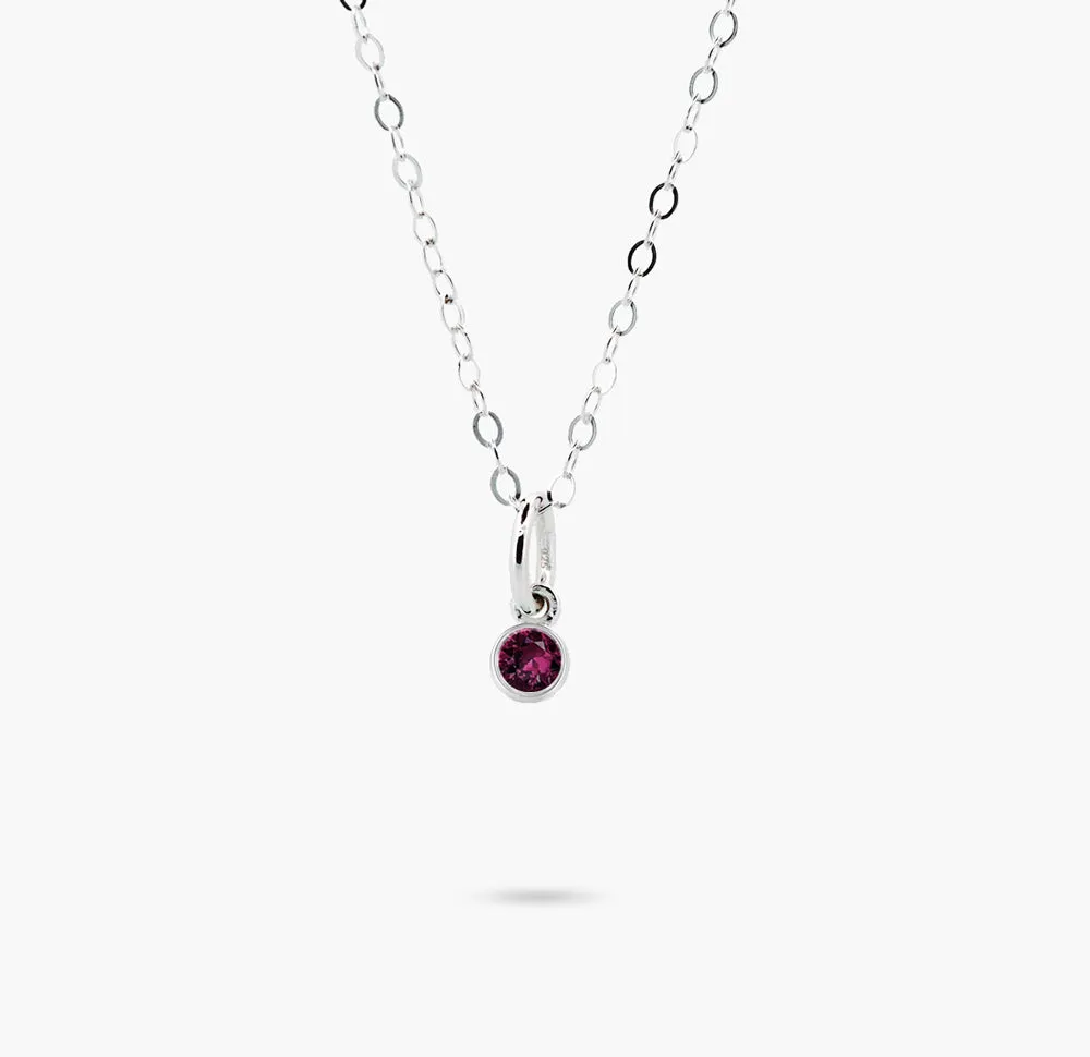 Celebration Bezel Set Necklace - Garnet