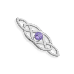 Celtic Knot Work Silver Amethyst Eternal Brooch