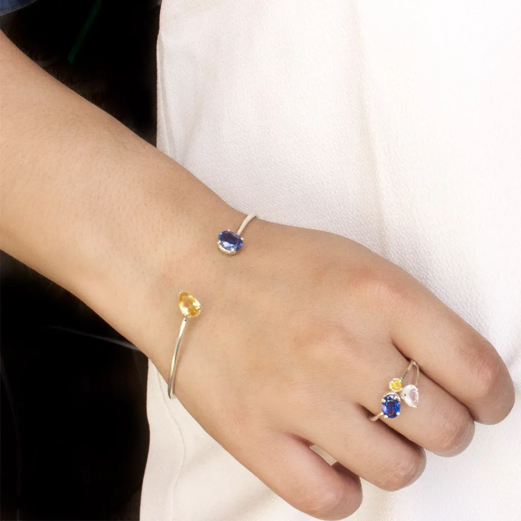 Citrine & Kyanite Bangle Bracelet