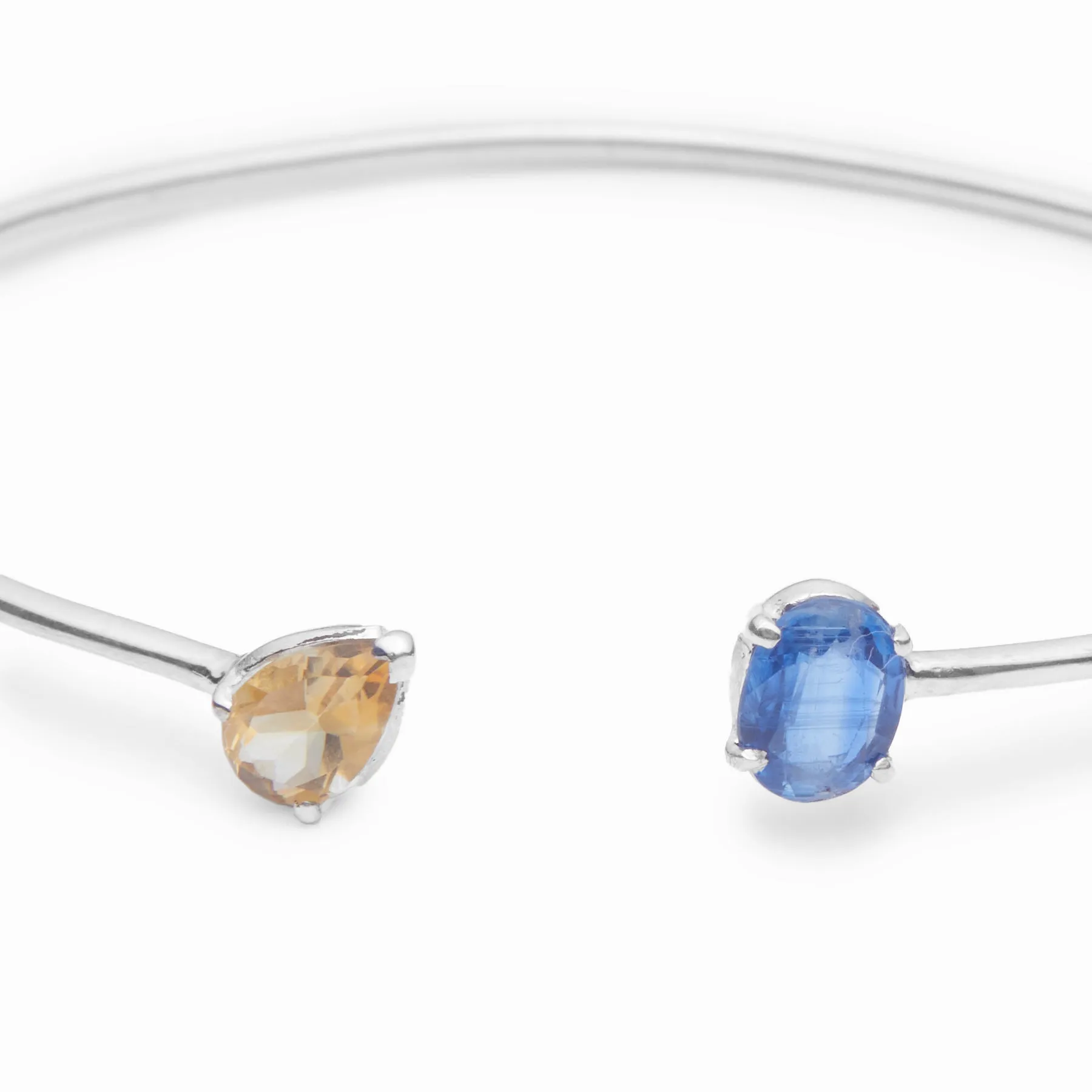 Citrine & Kyanite Bangle Bracelet