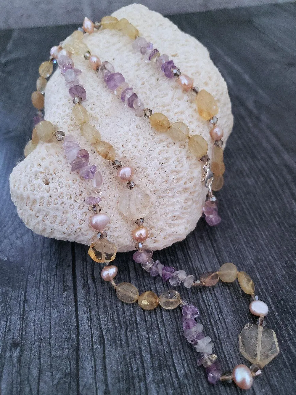 Citrine and Amethyst Necklace