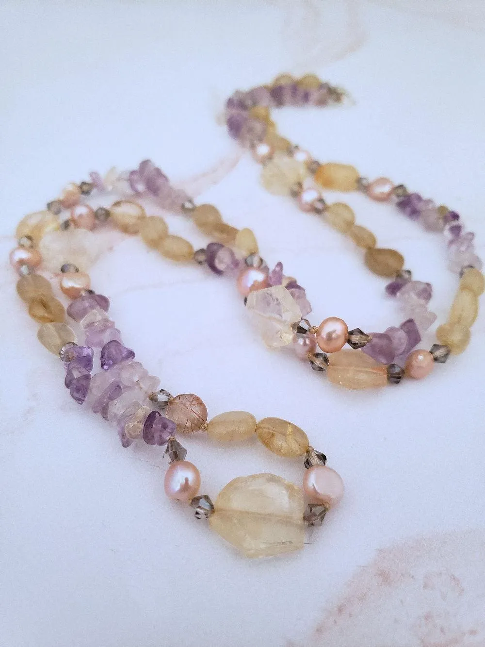 Citrine and Amethyst Necklace