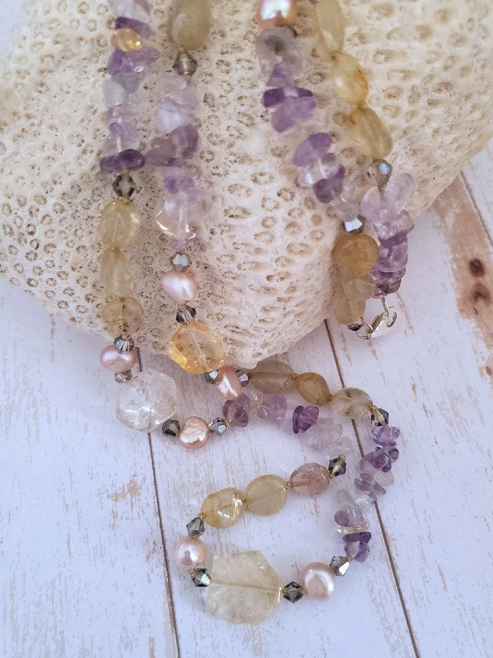 Citrine and Amethyst Necklace