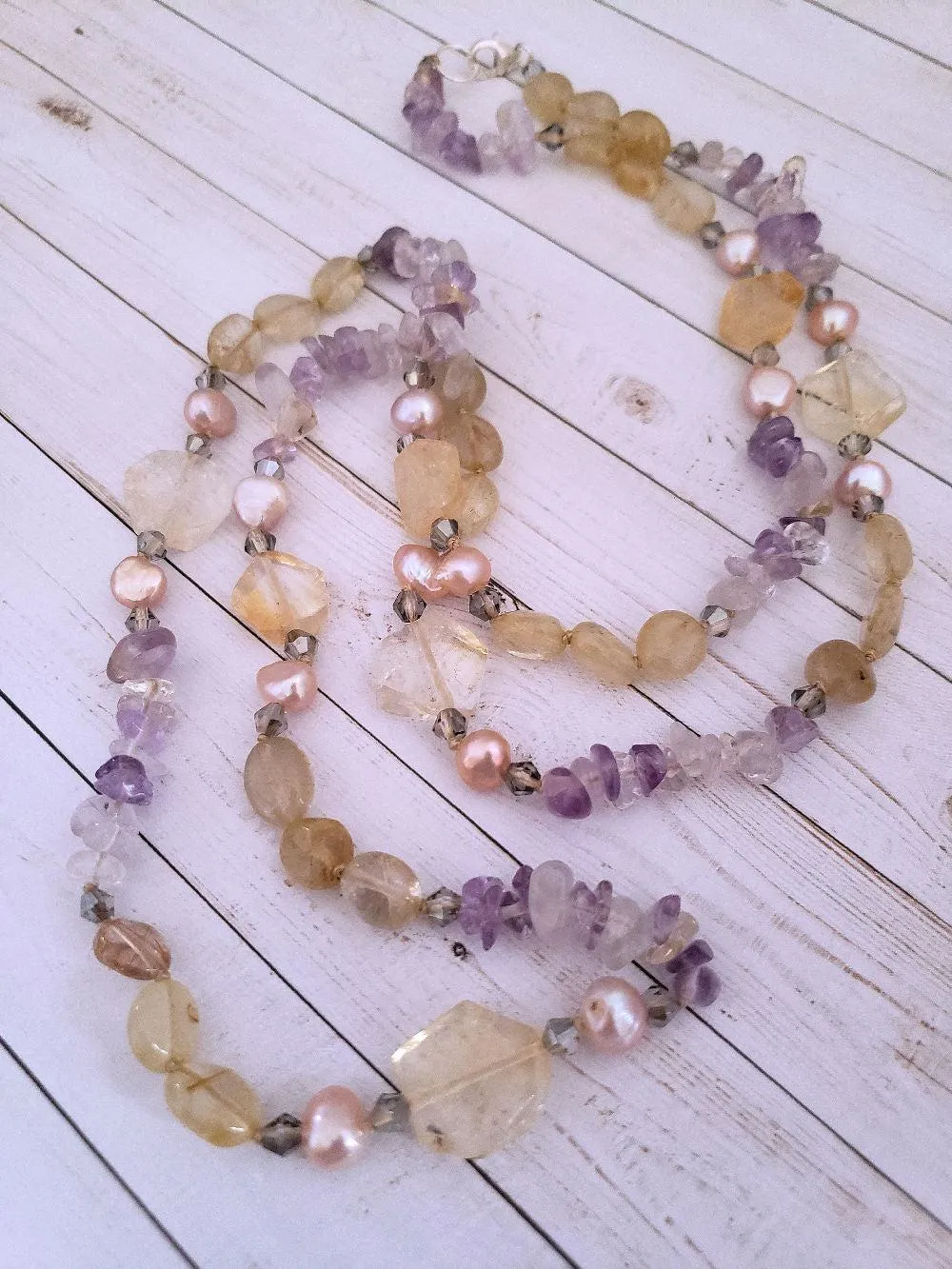 Citrine and Amethyst Necklace