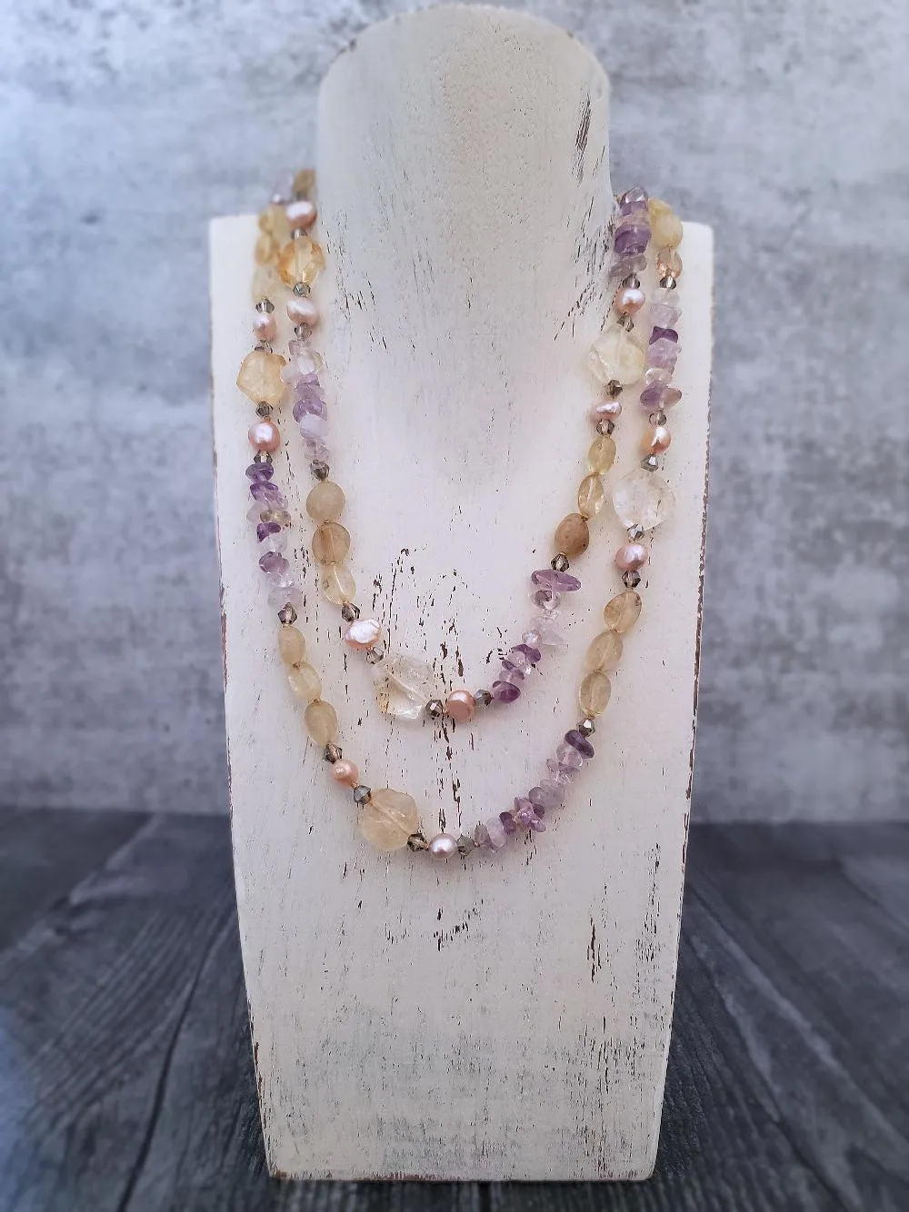 Citrine and Amethyst Necklace