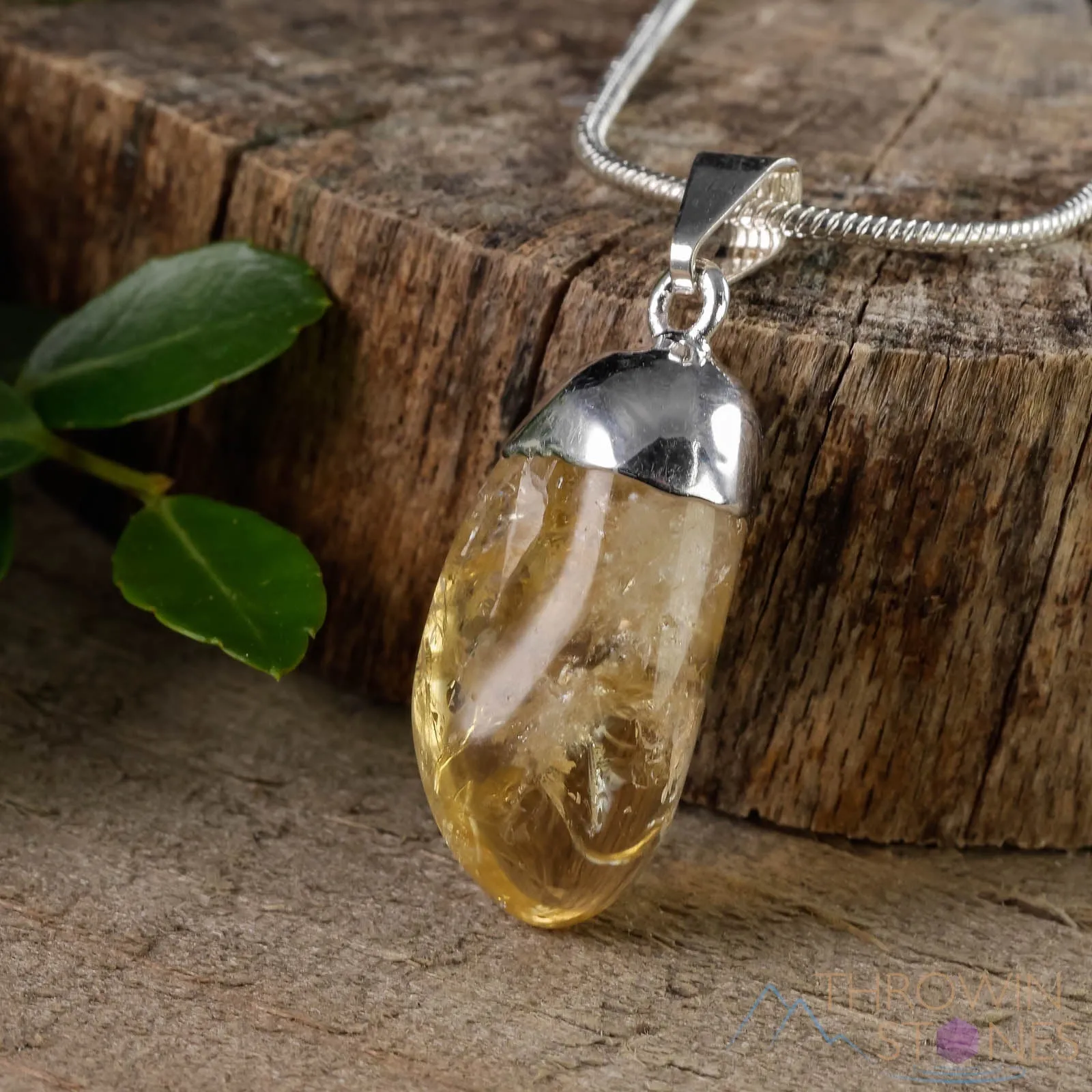 CITRINE Crystal Pendant - Tumbled Crystals, Birthstone, Handmade Jewelry, Healing Crystals and Stones, E0305