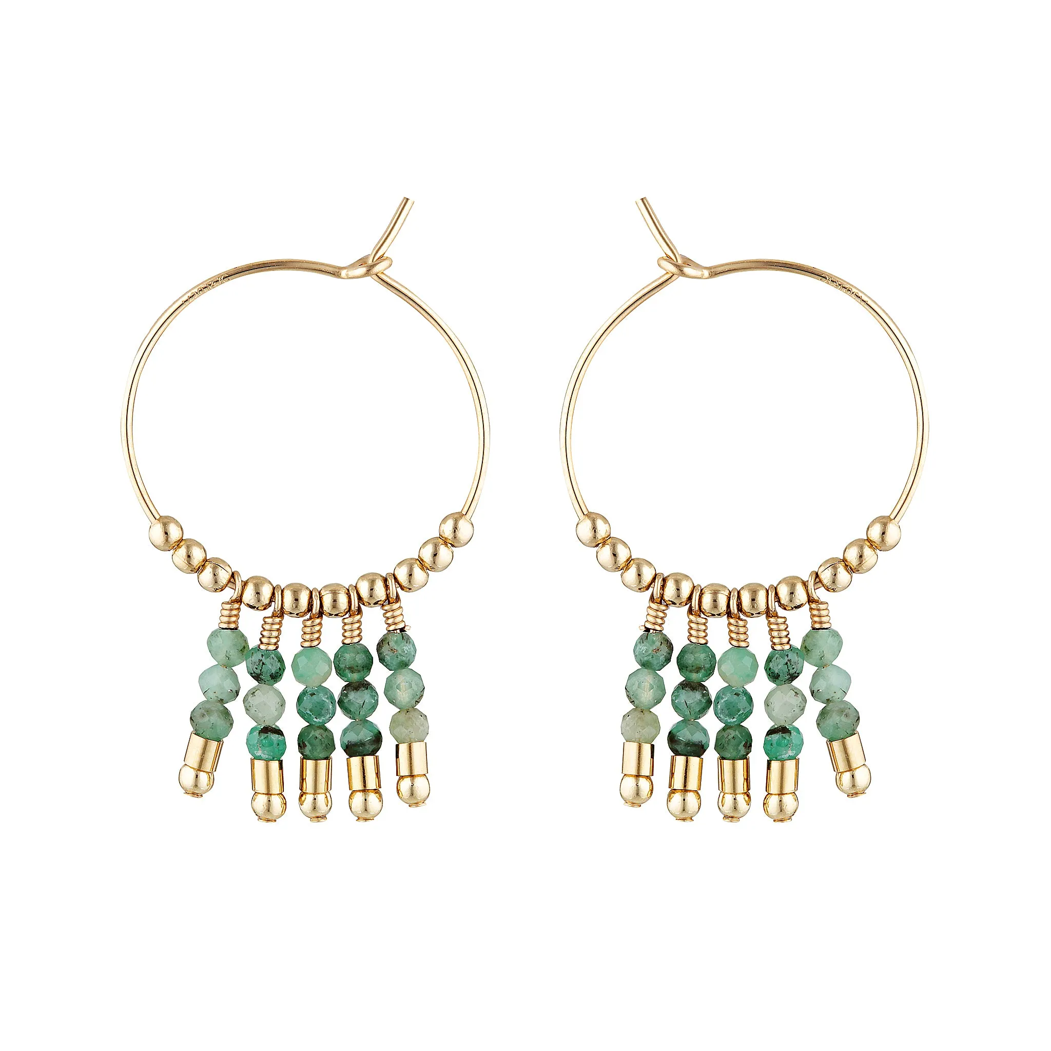 Cleo Hoops ~ Emerald