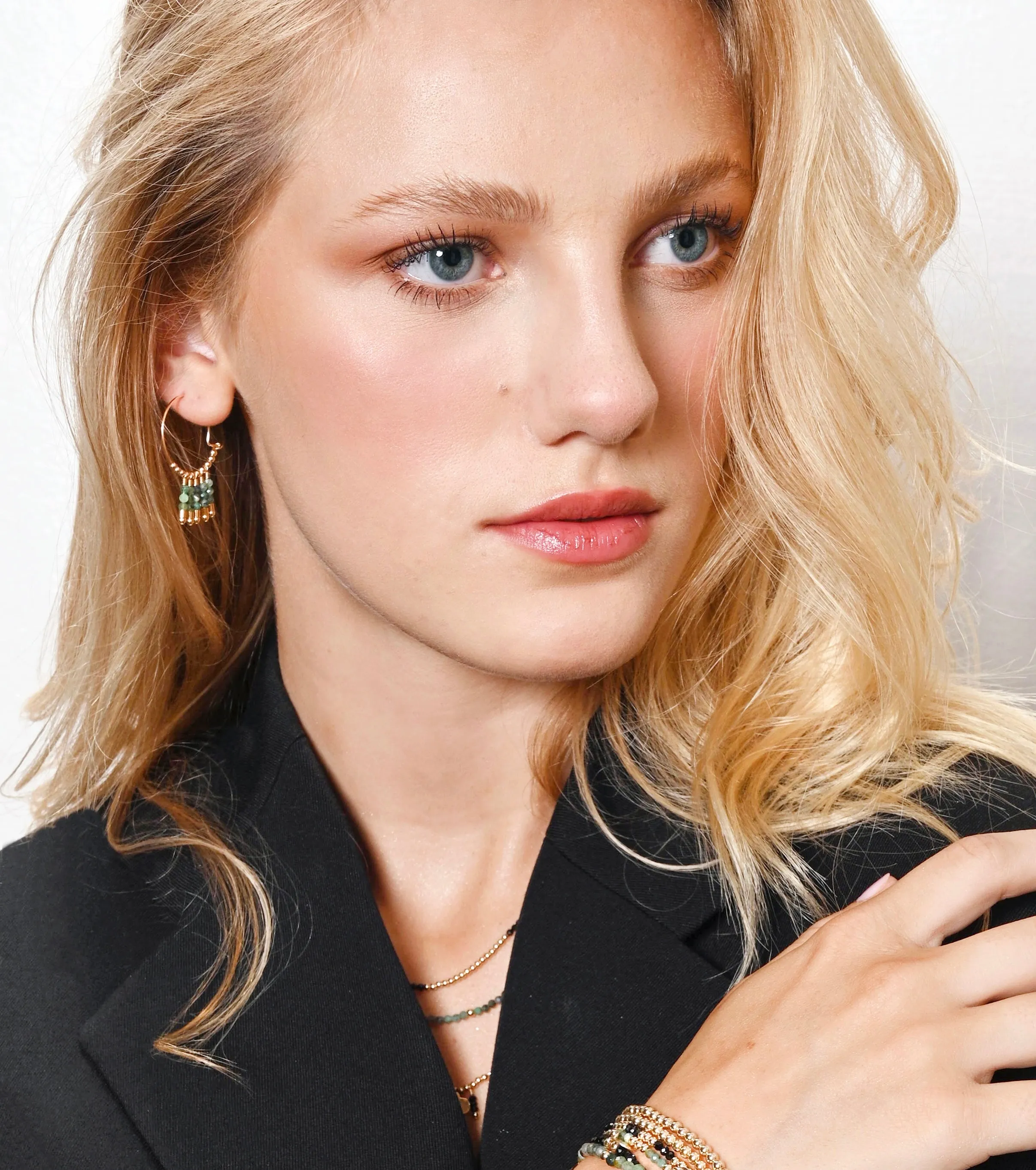Cleo Hoops ~ Emerald