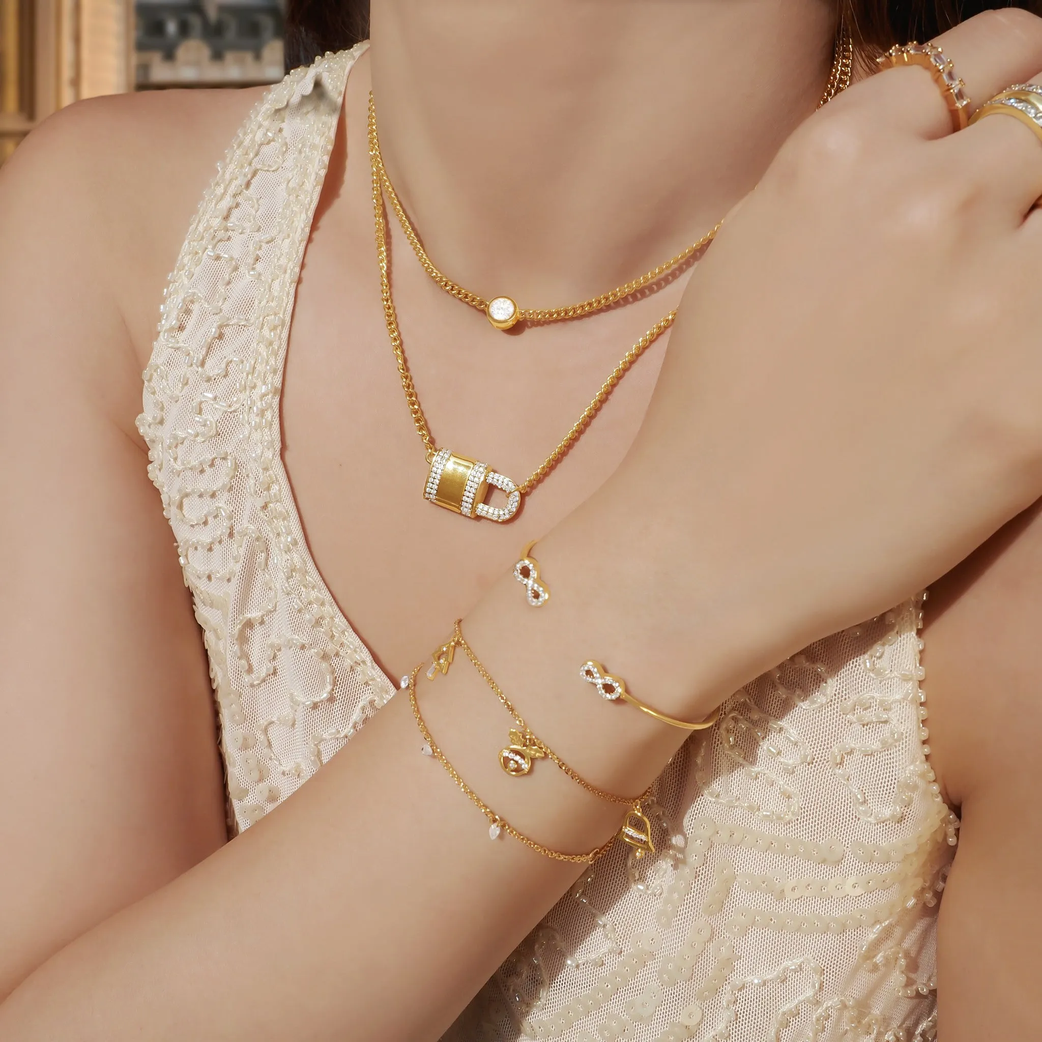 Crystal Infinity Bangle