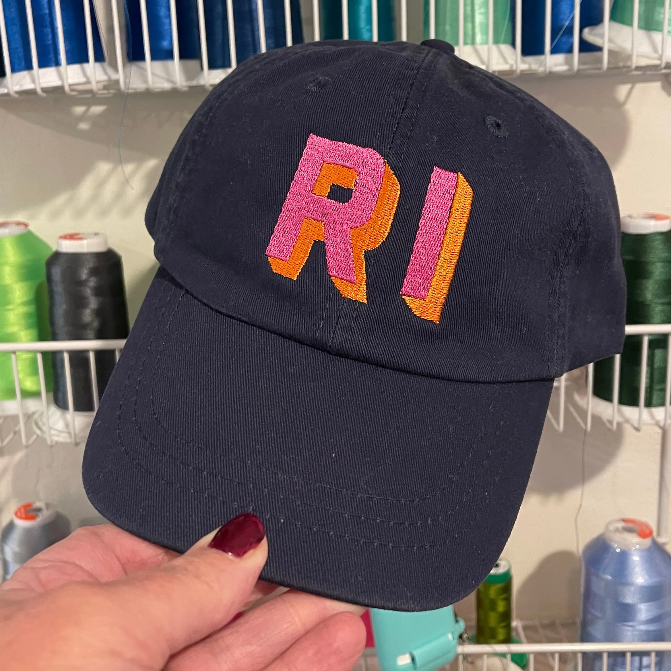 Customizable Gray Dad Hat with Olive & Cream Lettering