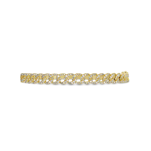 Diamond Link style Bangle Bracelet