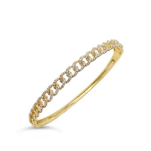 Diamond Link style Bangle Bracelet