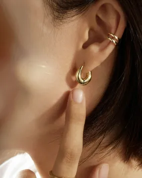 Dome Snap Huggie Earrings