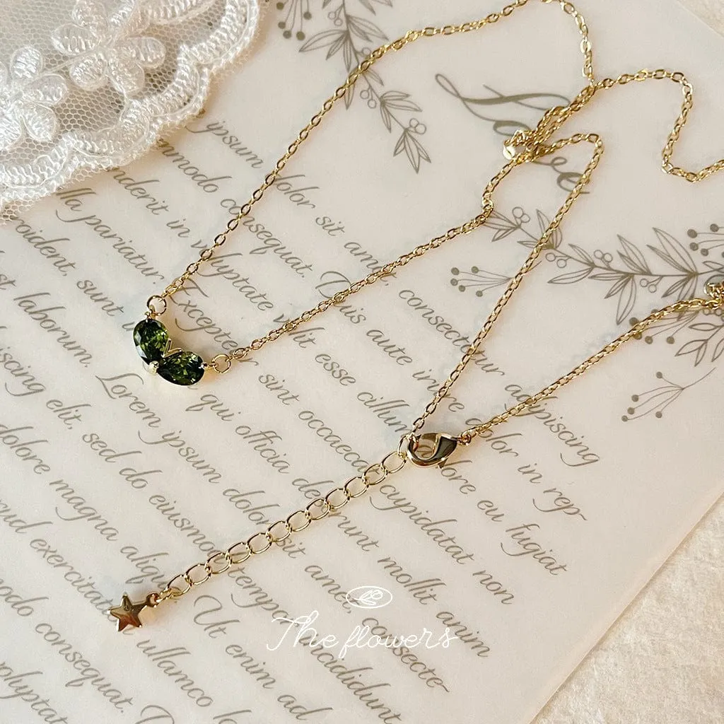 Elegant Gold Plated Emerald Heart Necklace