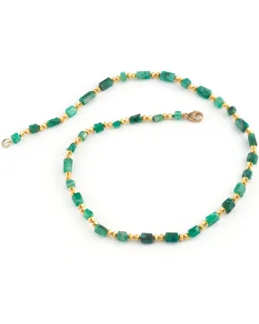 Emerald and Gold Bead Necklace