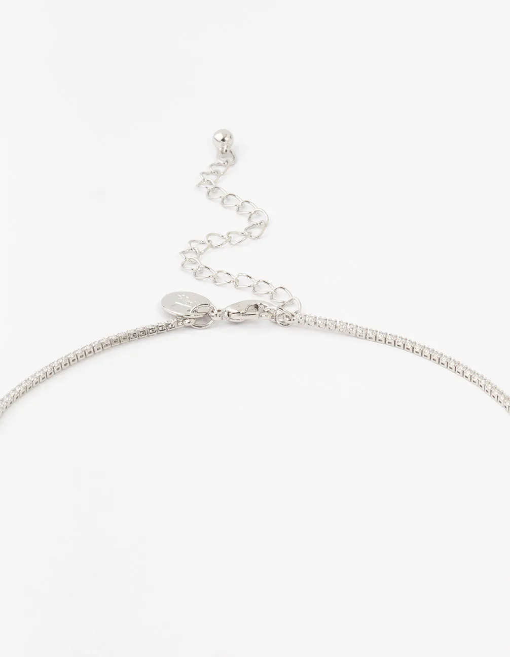 Emerald Cubic Zirconia Silver Lariat Necklace