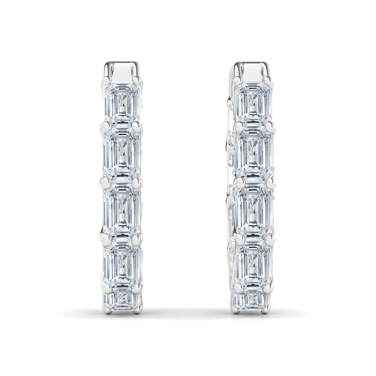 Emerald Diamond Eternity Inside Out Hoops