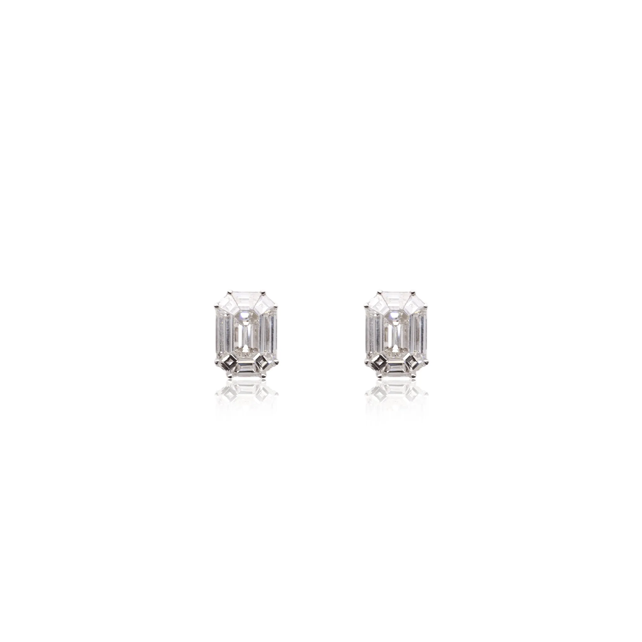 Emerald Illusion Diamond Earrings