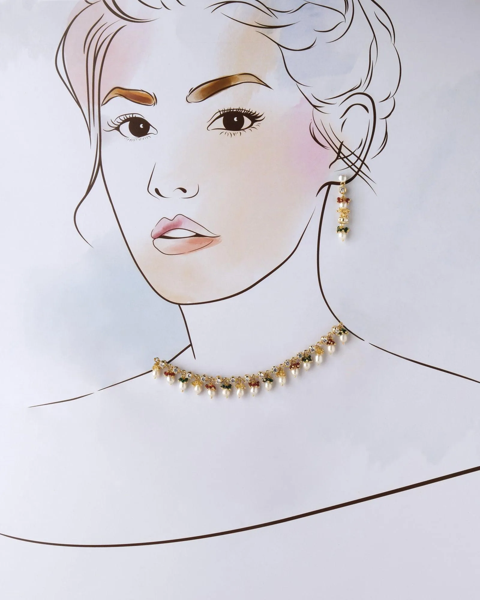 Exquisite Pearl Necklace Set