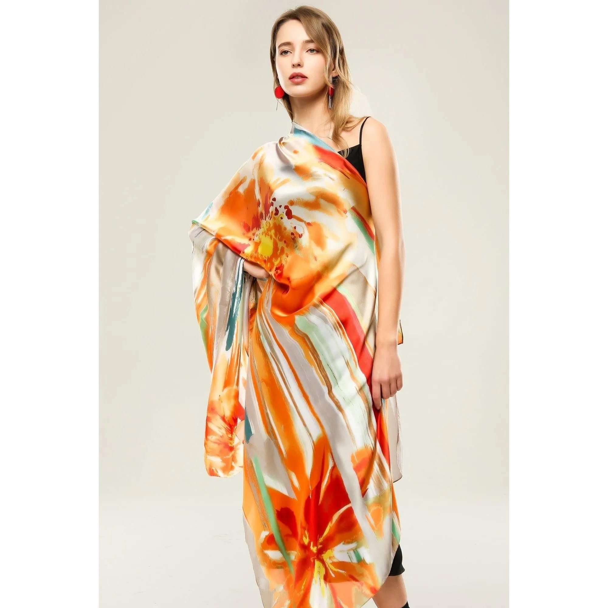 Floral Citrus Sheer Scarf
