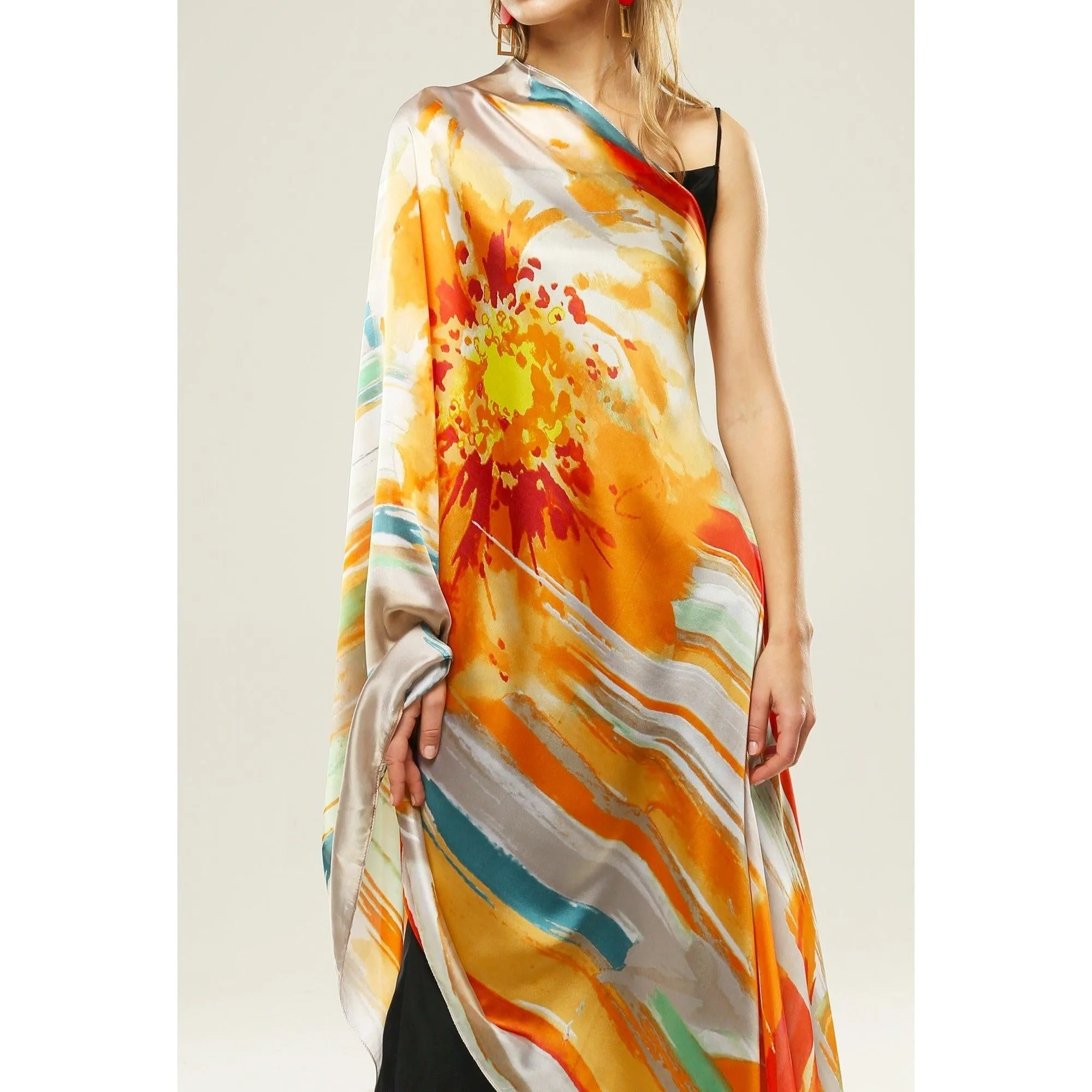 Floral Citrus Sheer Scarf