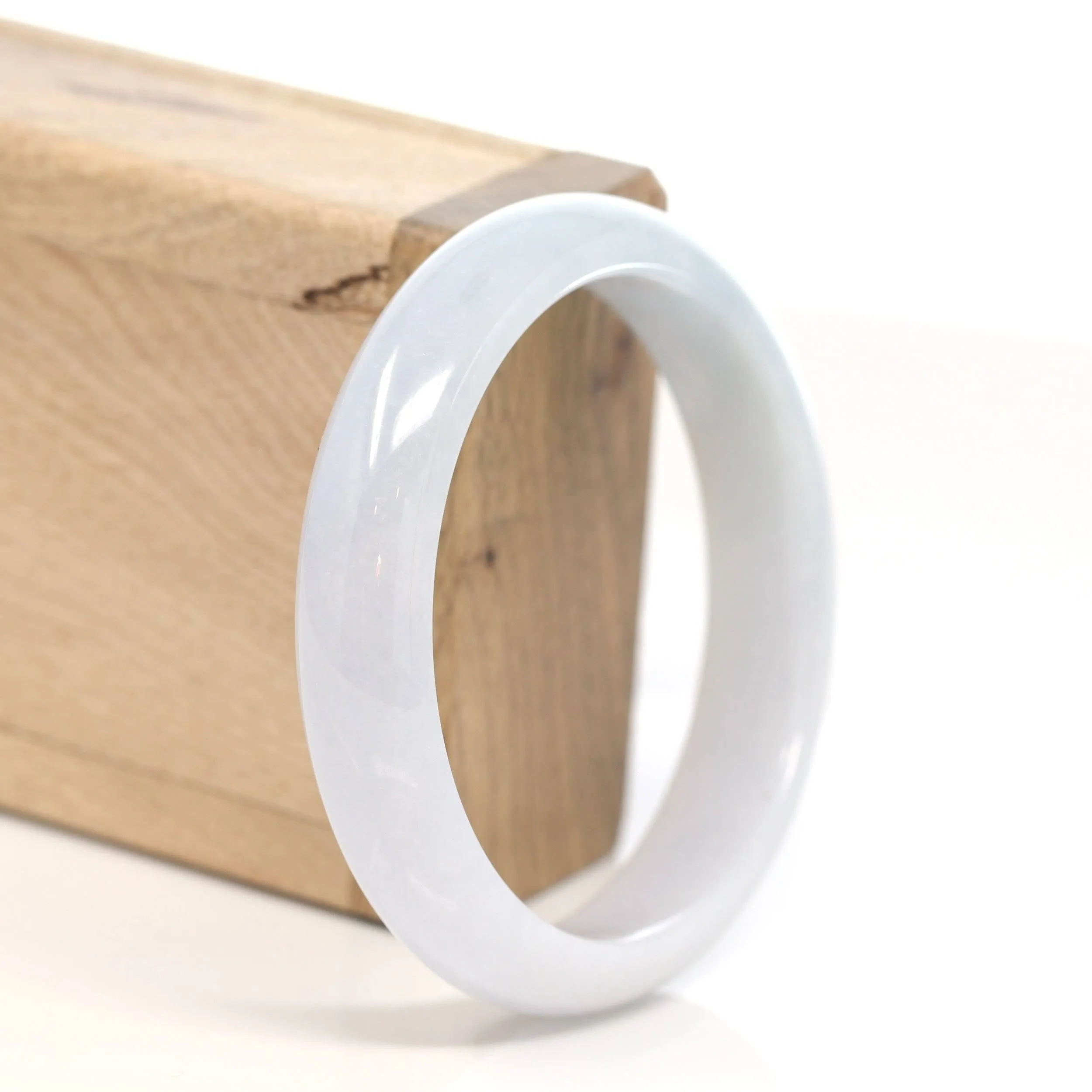 Genuine Burmese Lavender Jadeite Jade Bangle Bracelet (58.7 mm) #T164