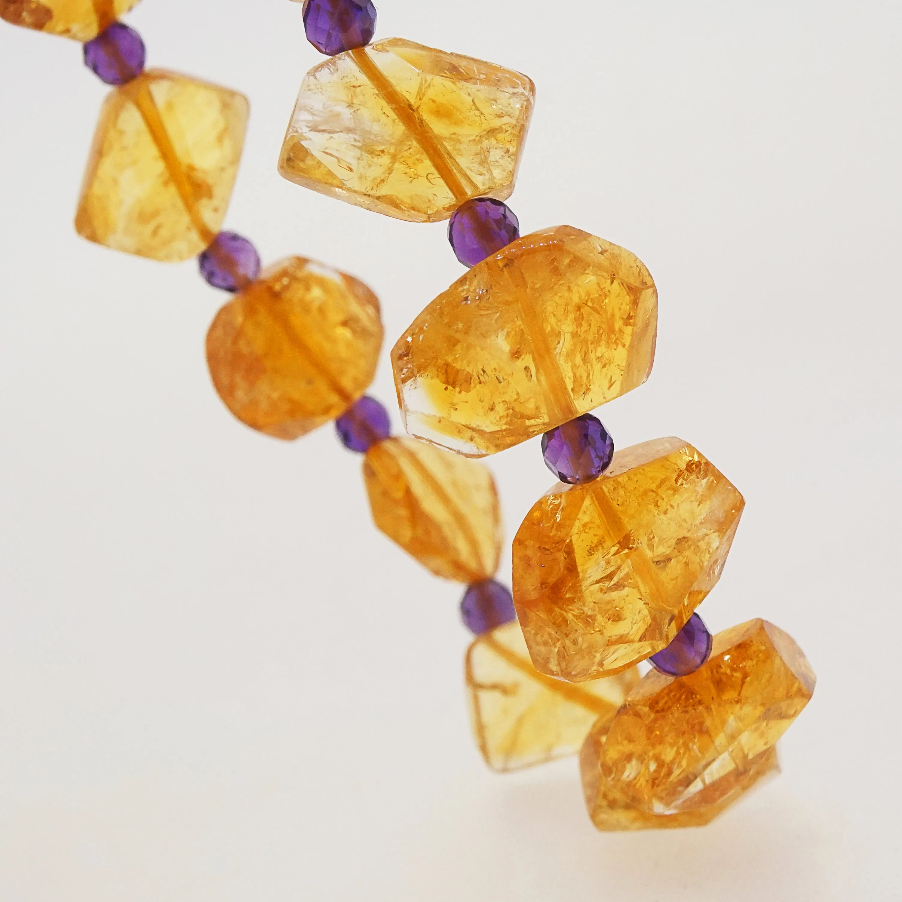 Geometric Citrine w/ Amethyst
