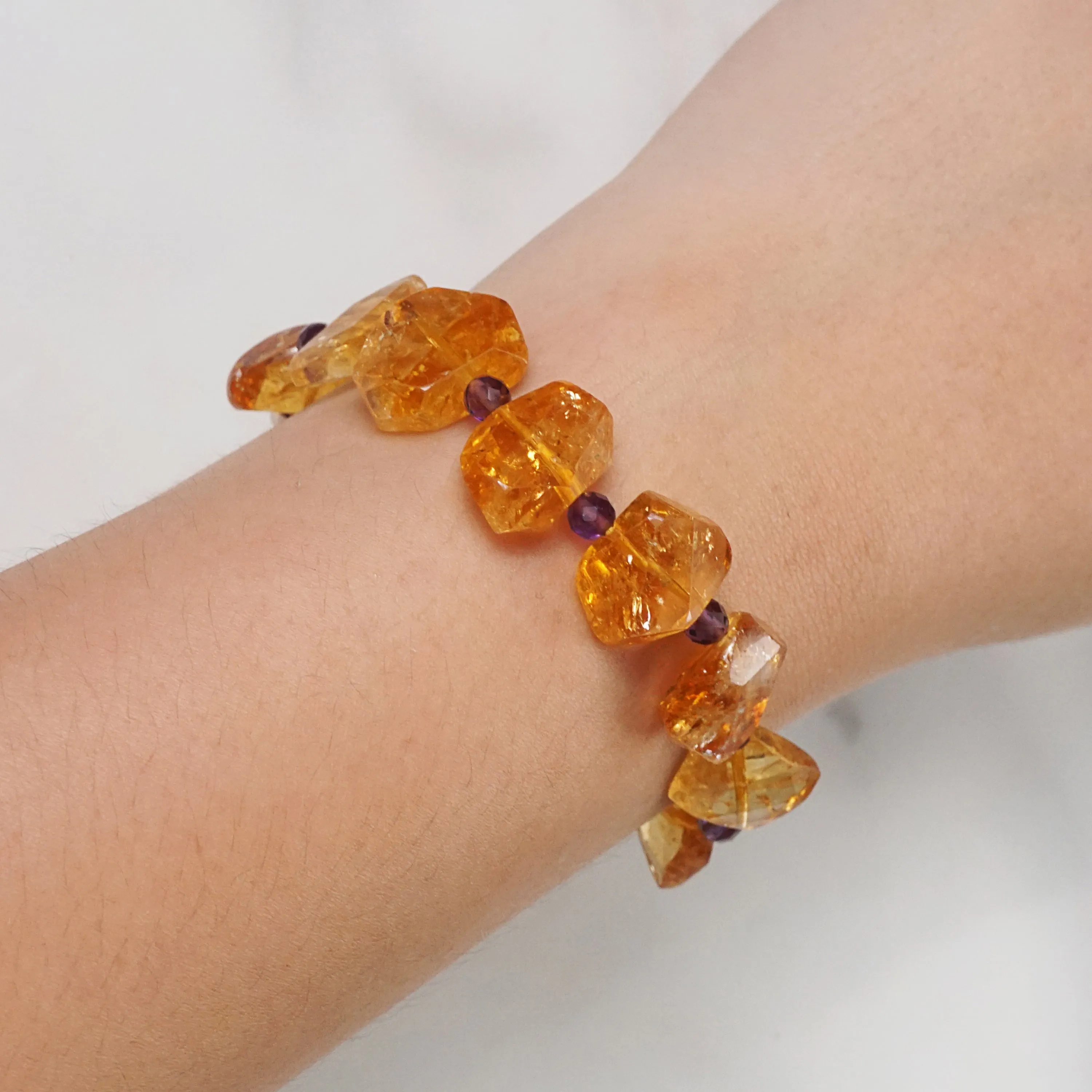 Geometric Citrine w/ Amethyst