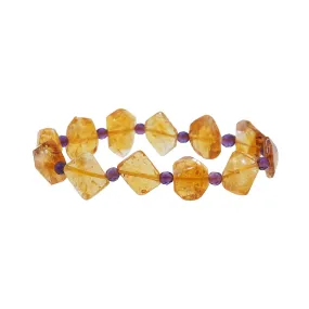 Geometric Citrine w/ Amethyst