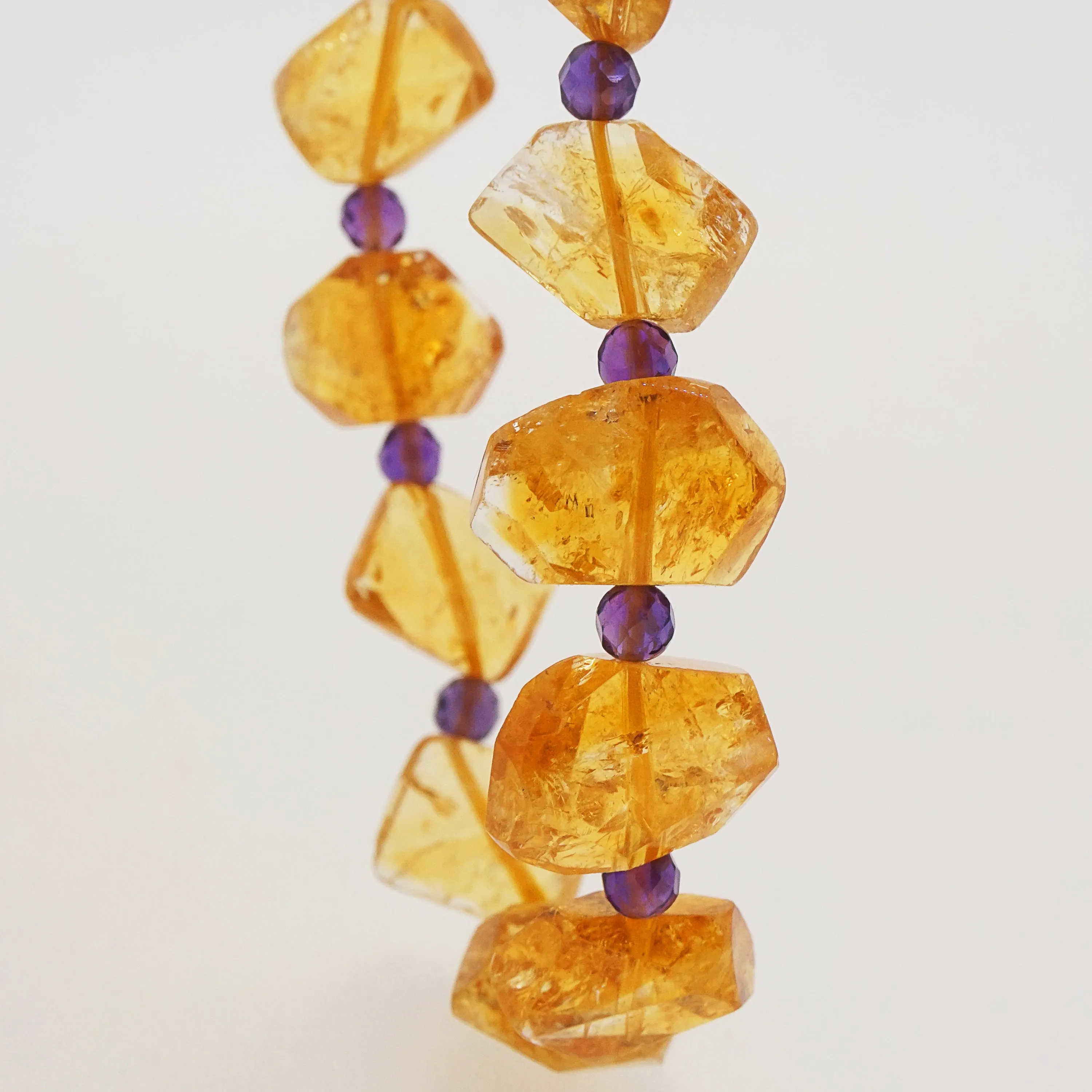Geometric Citrine w/ Amethyst