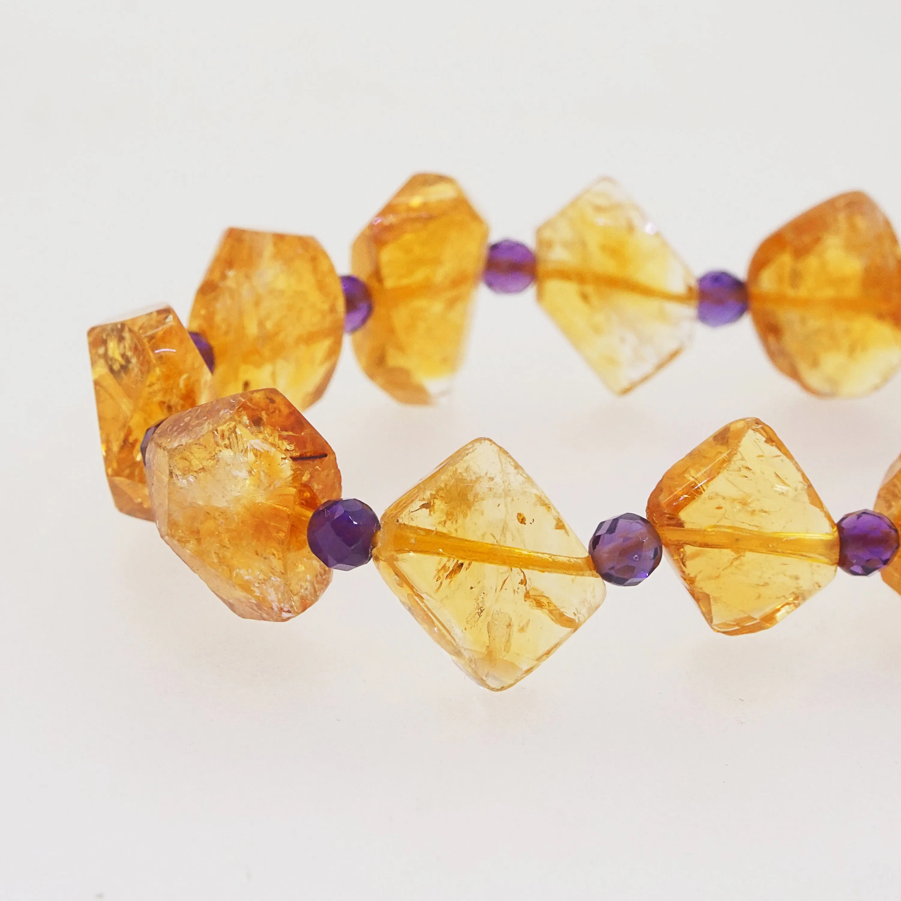 Geometric Citrine w/ Amethyst
