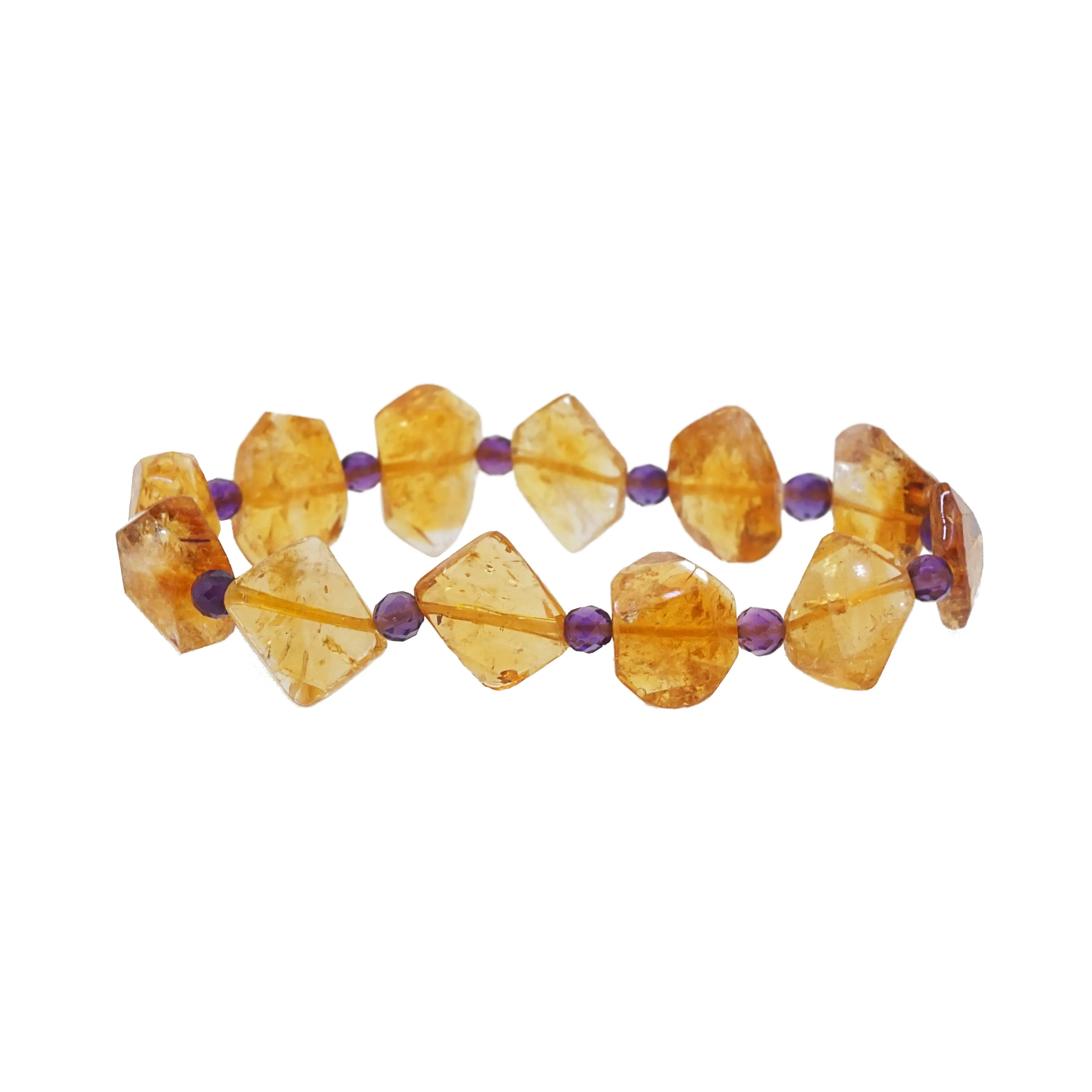 Geometric Citrine w/ Amethyst